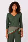 BLUSA DECOTE HIPPIE BOTOES VERDE